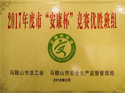 2017年度榮獲市安（ān）康（kāng）杯競賽優勝班組